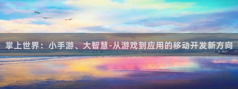 糖果派对 25万：掌上世界：小手游、大智慧-从游戏到应用的移